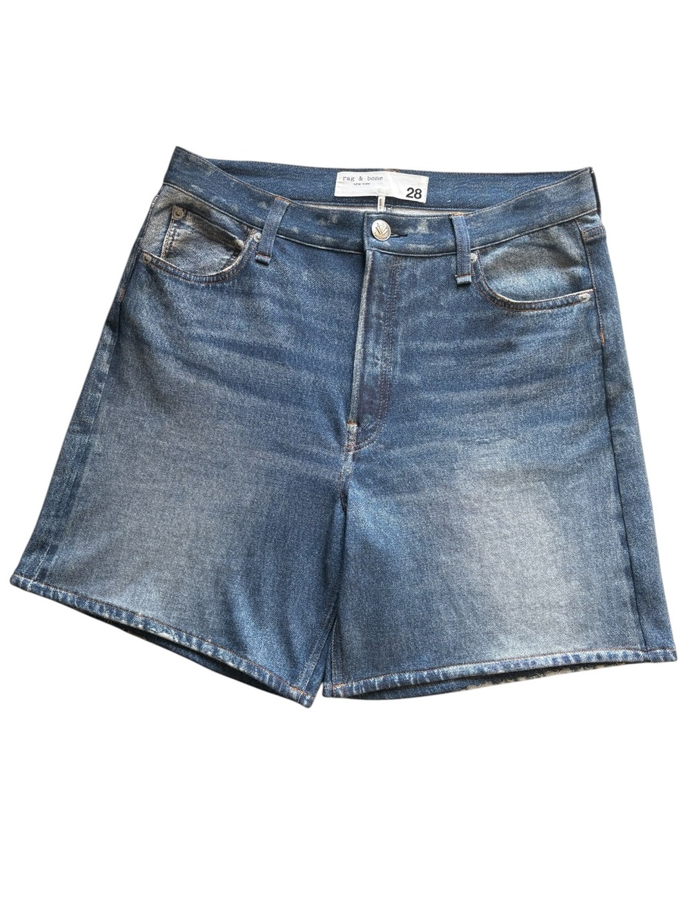 rag & bone High Rise Blue Denim Shorts Size 28